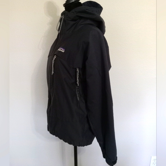Patagonia Medium Hooded Jacket Full Zip Midnight Blue/Black Lightweight - Picture 3 of 9